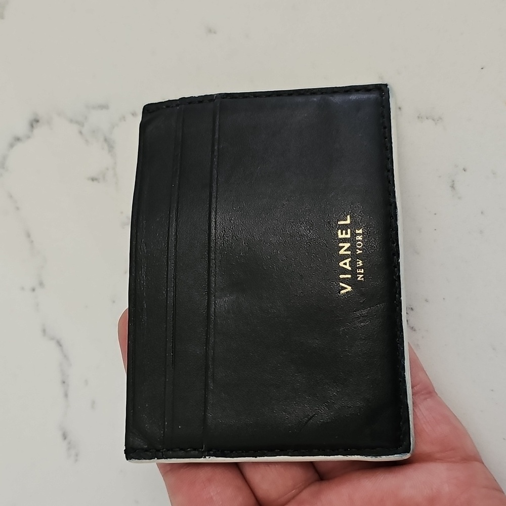 Vianel New York Black Leather Men's Cardholder Wallet